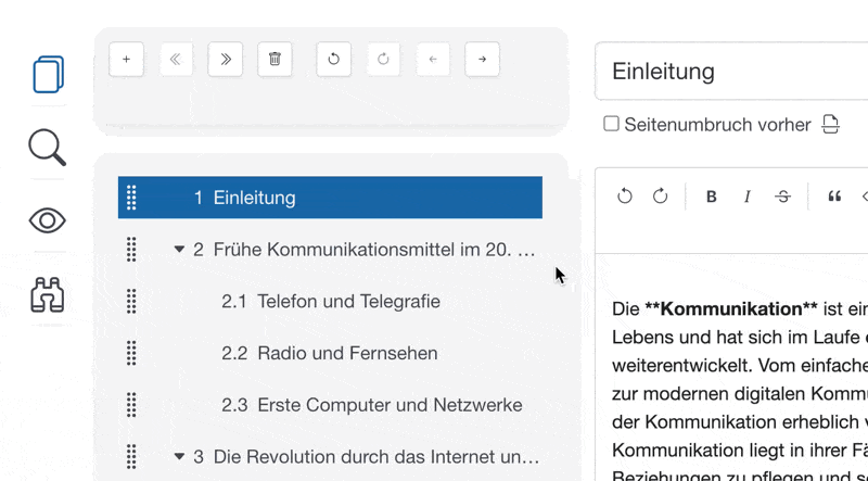 Abschnitt verschieben