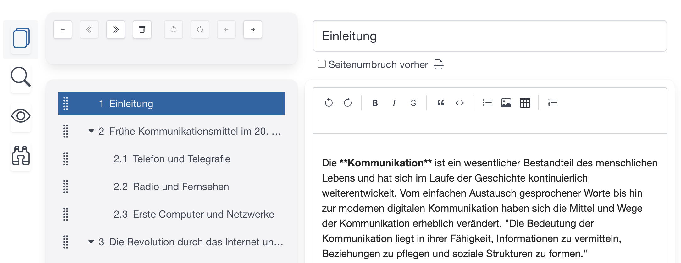 Gliederungsansicht