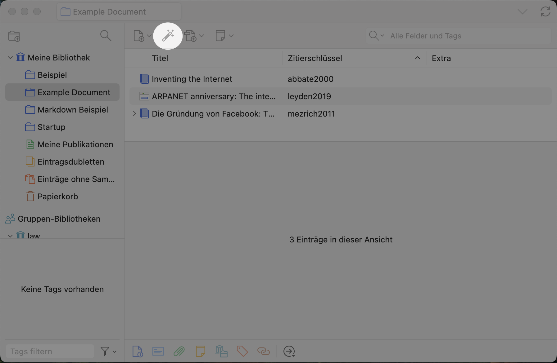 Zotero - Quelle über ISBN anlegen